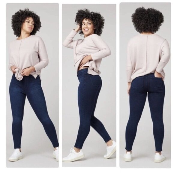 Spanx Skinny Jeans Womens Size M Jean-ish Leggings High Rise Pull On Denim - Picture 2 of 8